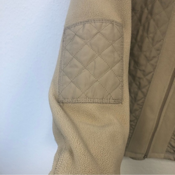 Style & Co./ full zip up jacket/ quilted elbows/ Beige/ Size XL - Picture 4 of 9